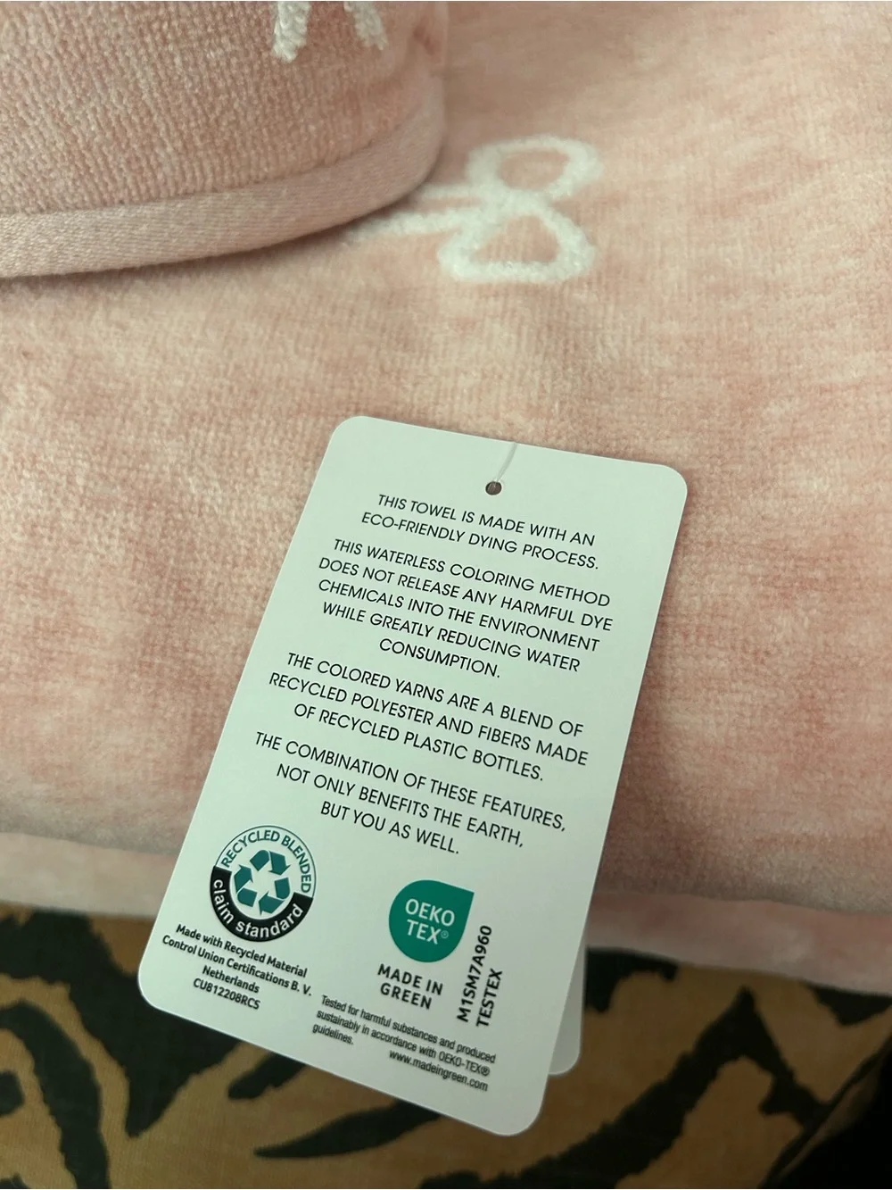 NEW Common Threads Coquette Pink Bow Eco-Mélange Plush 4-Piece Bath Towel Set